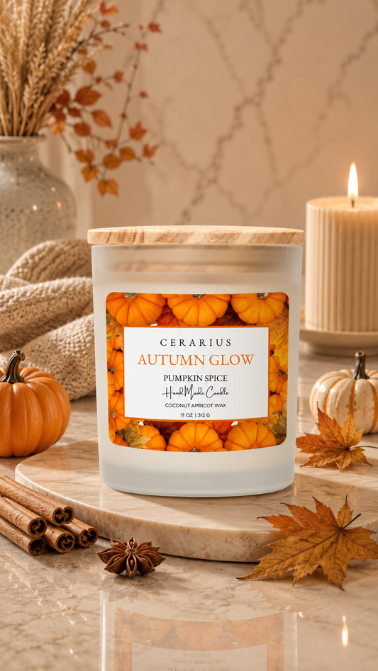 Autumn Gold Pumpkin Spice Candle | Coconut Apricot Wax | Cerarius