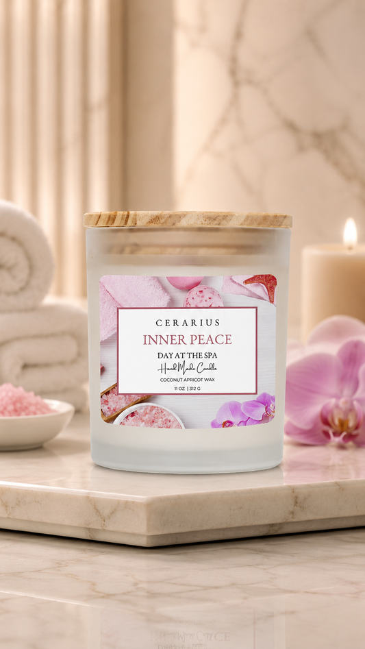 Inner Peace Spa Candle | Coconut Apricot Wax | Cerarius