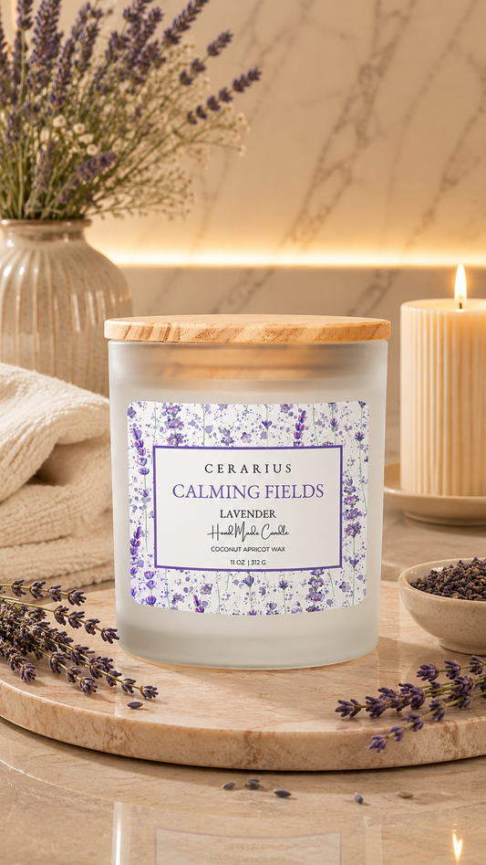 Calming Fields Lavender Candle | Coconut Apricot Wax | Cerarius