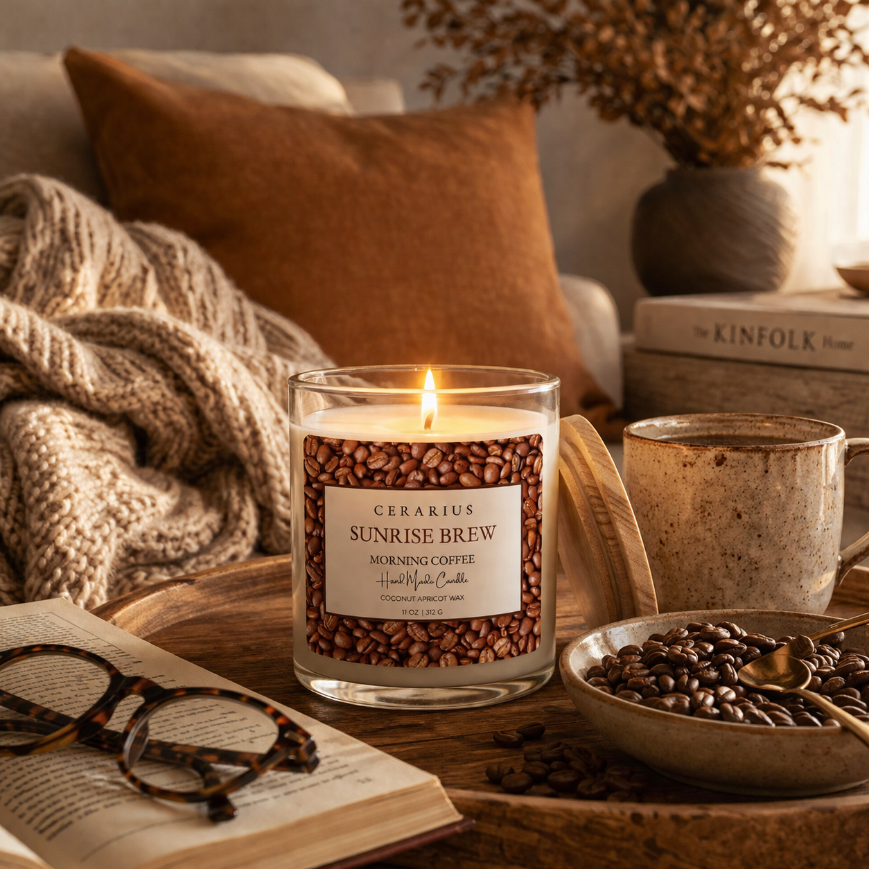 Sunrise Brew Morning Coffee Candle | Coconut Apricot Wax | Cerarius