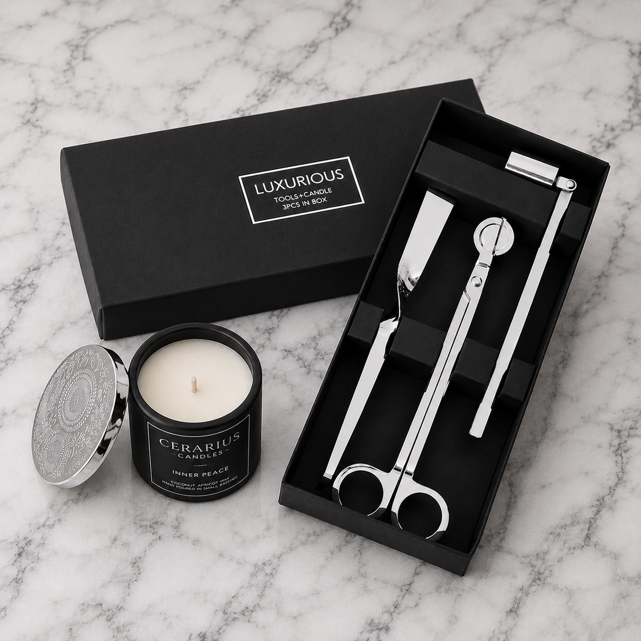 Cerarius Candle Care Kit — Stainless Steel Tool Set