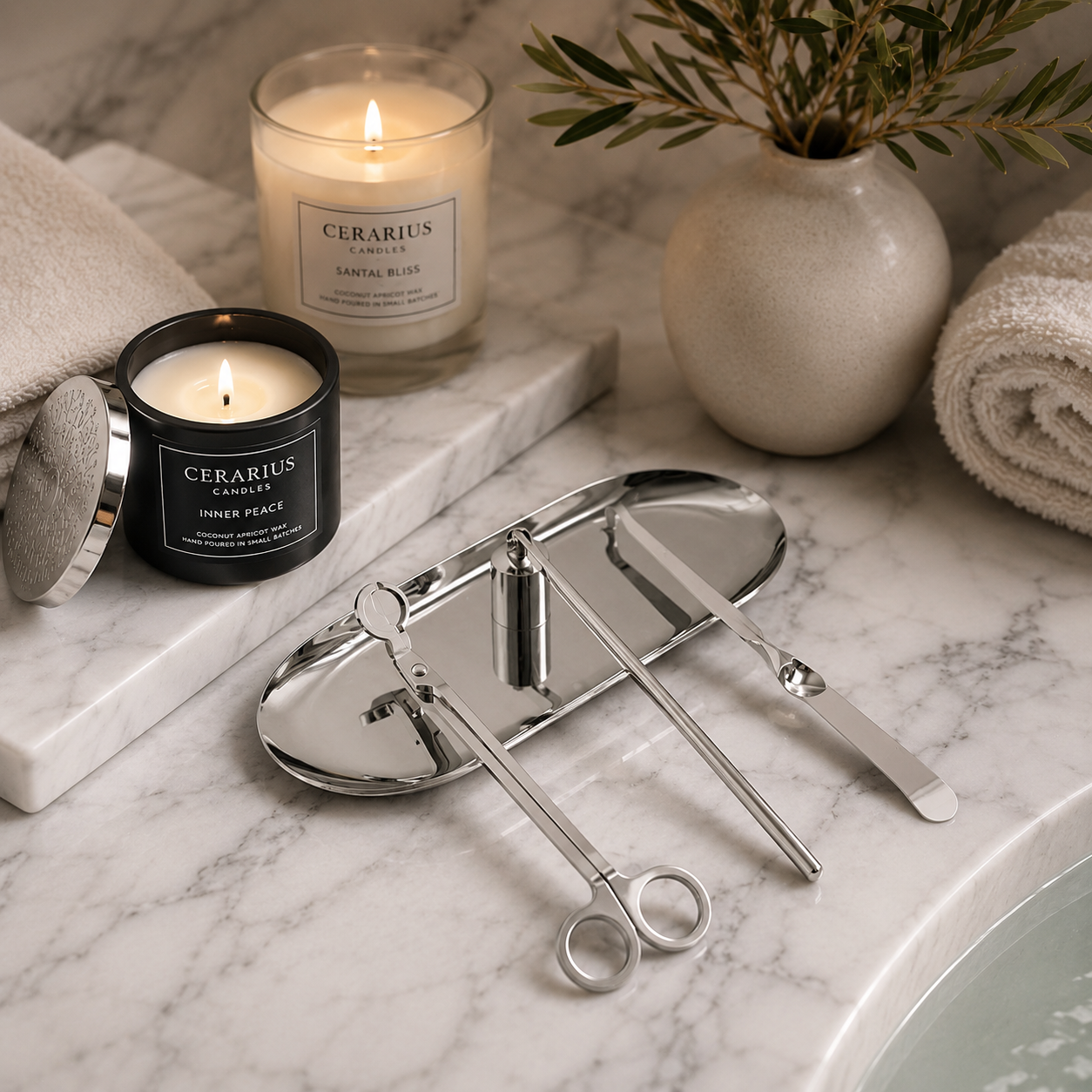 Cerarius Candle Care Kit — Stainless Steel Tool Set